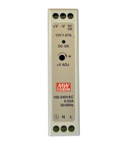 MW MEAN WELL MDR-20-12 Trasformatore Rotaia Industriale 12V 20W 1,67A Barra Guida DIN Rail Power Supply Input 220V 110V
