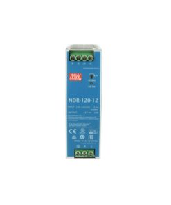 MW MEAN WELL NDR-120-12 Trasformatore Rotaia Industriale 12V 120W 10A Barra Guida DIN Rail Power Supply Input 220V 110V