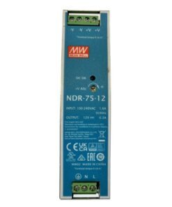 MW MEAN WELL NDR-75-12 Trasformatore Rotaia Industriale 12V 75W 6,3A Barra Guida DIN Rail Power Supply Input 220V 110V