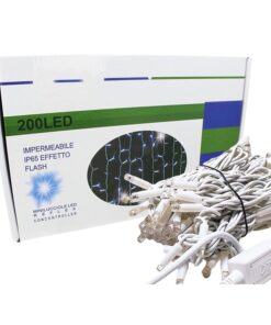 Tenda Luminosa Da Esterno Professionali 200 Luci 3M X 1M Colore Bianco Caldo Giallo Effetto Cascata 20 Tende IP65 Prolungabile