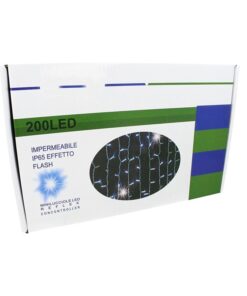 Alternative view of Tenda Luminosa Da Esterno Professionali 200 Luci 3M X 1M Colore Bianco Freddo Effetto Cascata 20 Tende IP65 Prolungabile