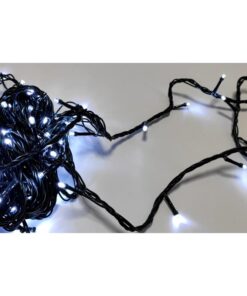 Luci Per Natale Catena 100 Led 9M Colore Bianco Freddo IP44 Lucciole Per Decorazioni Natalizie Con Filo Verde