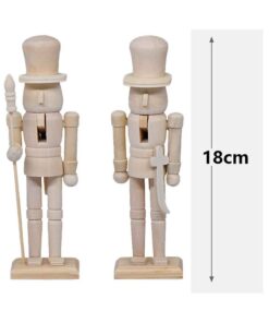 Schiaccianoci di Natale in Legno, Altezza 18 cm, Decorabile con 6 Tinte