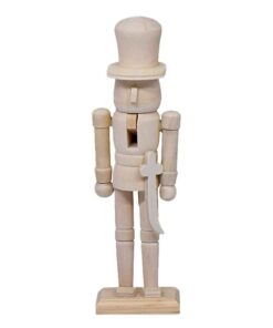 Schiaccianoci di Natale in Legno, Altezza 18 cm, Decorabile con 6 Tinte