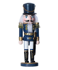 1 Pezzo Schiaccianoci di Natale in Legno Altezza 25cm Serie Rossa e Blu