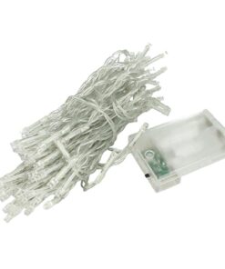 Stringa Luci Led A Batteria Con 100 Led Bianco Freddo 10 Metri IP20 4,5V Decorazione Natale