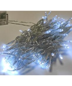 Stringa Luci Led A Batteria Con 100 Led Bianco Freddo 10 Metri IP20 4,5V Decorazione Natale