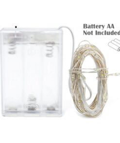 Alternative view of Stringa Led A Batteria Filo Rame Con 50 Luci Bianco Caldo Giallo 5 Metri IP67 4,5V Decorazione Natale