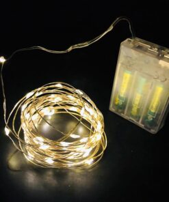 Stringa Led A Batteria Filo Rame Con 100 Luci Bianco Caldo Giallo 10 Metri IP67 4,5V Decorazione Natale