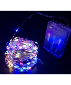 Stringa Led A Batteria Filo Rame Con 100 Luci RGB Multicolori 10 Metri IP67 4,5V Decorazione Natale