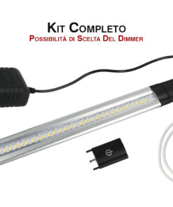 Kit Barra Led Con Sensore Door Apertura Anta 50cm Luce Calda Alimentatore Compreso Per Cucina Sottopensile Mobile ect.