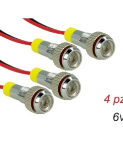 4 Pezzi Mini Viti Lampada Led Screw Con Filo Rondella 6V Bianco 6000K Luci Spia Per Moto Epoca