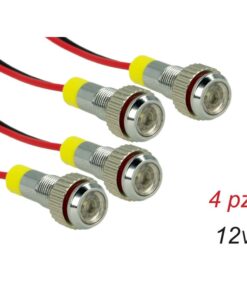4 Pezzi Mini Viti Lampada Led Screw Con Filo Rondella 12V Bianco 6000K Luci Spia Per Auto Moto Camper