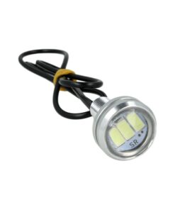 Power Led A Bottone Modello Slim 12V 3W Con 3 Smd 5630 IP67 6000K Eagle Eye Led Luci Diurne Carcassa Argento