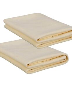 2 Pezzi Spugna Panno Vera Pelle di Daino Camoscio Scamosciata Forma Irregolare 40x50cm