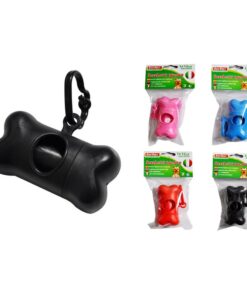 Dispenser Colorati a Forma di Osso Porta Sacchetti per Cani Con 15 Sacchetti Inclusi