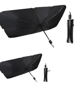 2 Pezzi Ombrello Parasole Auto per Parabrezza 125X65cm + 140X79cm