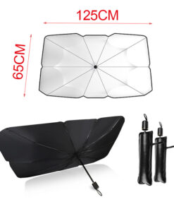 2 Pezzi Ombrello Parasole Auto per Parabrezza 125X65cm + 140X79cm