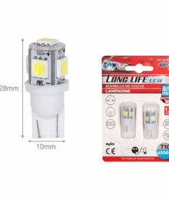 8 Pezzi Lampada Led 28mm 12V Luce per Auto T10 W5W 5 SMD 5050 1W 100lm Lampadina 194 168 Bianco Freddo 6500K