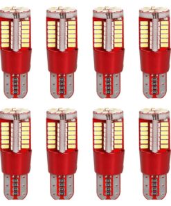 8pcs Lampada Led T10 W5W 194 168 57 SMD 3014 Luce Auto12V Canbus 1.8W 300lm 35mm Bianco Freddo 6500K