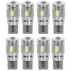 8 Pezzi Lampada Led T10 W5W 6 SMD 5630 12V 1.8W 300lm Bianco Freddo 6500K 30mm