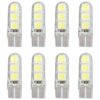 8 Pezzi Lampada Led T10 W5W 6 SMD 5050 12V 0.8W 60lm Bianco Freddo 6500K 34mm