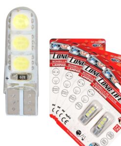 8 Pezzi Lampada Led T10 W5W 6 SMD 5050 12V 0.8W 60lm Bianco Freddo 6500K 34mm