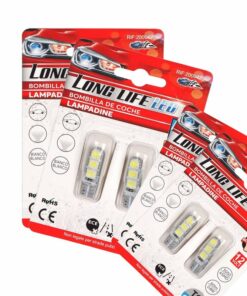 8 Pezzi Lampada Led T10 W5W 6 SMD 5050 12V 0.8W 60lm Bianco Freddo 6500K 34mm