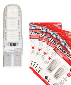 8 Pezzi Lampada Led T10 W5W 6 SMD 5050 12V 0.8W 60lm Colore Rosso 34mm