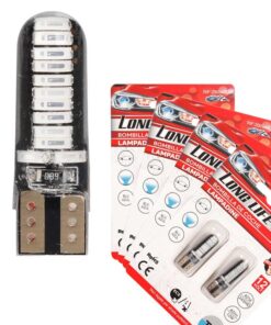 8 Pezzi Lampada Led T10 W5W 24 SMD 4014 12V 1.2W 40lm Luce Colore Blu 34mm