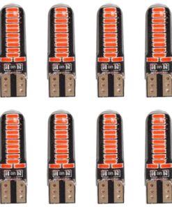 8 Pezzi Lampada Led T10 W5W 24 SMD 4014 12V 1.2W 40lm Luce Colore Rosso 34mm