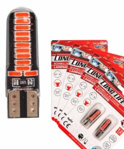 Alternative view of 8 Pezzi Lampada Led T10 W5W 24 SMD 4014 12V 1.2W 40lm Luce Colore Rosso 34mm