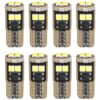 8 Pezzi Lampada Led T10 W5W 6 SMD 3030 12V 1.2W 180lm Bianco Freddo 6500K 26mm