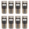 8 Pezzi Lampada Led T10 W5W 6 SMD 3030 12V 1.2W 180lm Luce Colore Blu 26mm