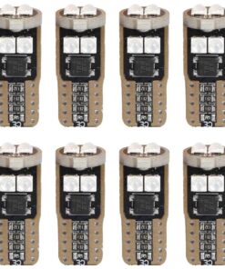 8 Pezzi Lampada Led T10 W5W 6 SMD 3030 12V 1.2W 180lm Luce Colore Blu 26mm