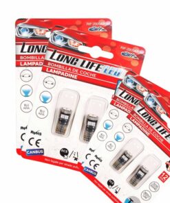 8 Pezzi Lampada Led T10 W5W 6 SMD 3030 12V 1.2W 180lm Luce Colore Blu 26mm