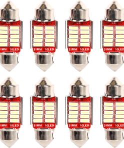 8 Pezzi Lampada Led Siluro 31mm Canbus T11 SV8.5 C5W 10 SMD 4014 12V 1.8W 180lm Bianco Freddo 6500K