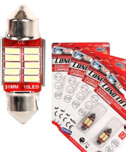 Alternative view of 8 Pezzi Lampada Led Siluro 31mm Canbus T11 SV8.5 C5W 10 SMD 4014 12V 1.8W 180lm Bianco Freddo 6500K