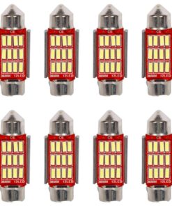 8 Pezzi Lampada Led Siluro 36mm Canbus T11 SV8.5 C5W C10W 12 SMD 4014 12V 1.8W 180lm Bianco Freddo 6500K