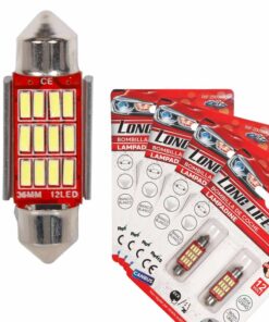 Alternative view of 8 Pezzi Lampada Led Siluro 36mm Canbus T11 SV8.5 C5W C10W 12 SMD 4014 12V 1.8W 180lm Bianco Freddo 6500K