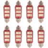 8 Pezzi Lampada Led Siluro 39mm Canbus T11 SV8.5 C5W C10W 12 SMD 4014 12V 1.8W 180lm Bianco Freddo 6500K