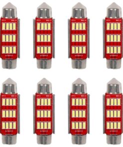 8 Pezzi Lampada Led Siluro 41mm Canbus T11 SV8.5 C5W C10W 12 SMD 4014 12V 1.8W 180lm Bianco Freddo 6500K