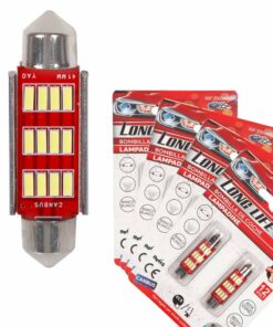 Alternative view of 8 Pezzi Lampada Led Siluro 41mm Canbus T11 SV8.5 C5W C10W 12 SMD 4014 12V 1.8W 180lm Bianco Freddo 6500K