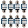 8 Pezzi Lampada Led Siluro 31mm Canbus T11 SV8.5 C5W C10W 21 SMD 3014 12V 1W 160lm Luce Colore Blu