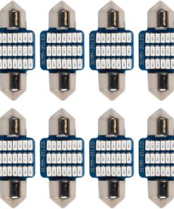 8 Pezzi Lampada Led Siluro 31mm Canbus T11 SV8.5 C5W C10W 21 SMD 3014 12V 1W 160lm Luce Colore Blu