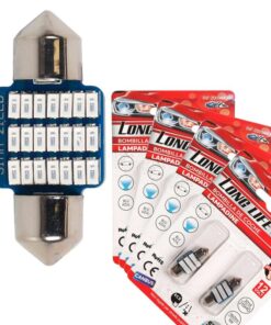 Alternative view of 8 Pezzi Lampada Led Siluro 31mm Canbus T11 SV8.5 C5W C10W 21 SMD 3014 12V 1W 160lm Luce Colore Blu