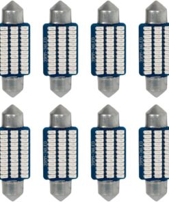 8 Pezzi Lampada Led Siluro 36mm Canbus T11 SV8.5 C5W C10W 30 SMD 3014 12V 1.8W 160lm Luce Colore Blu