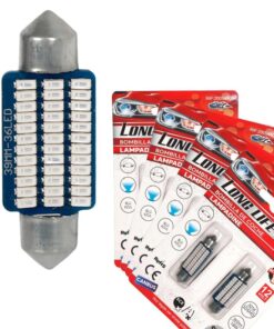 Alternative view of 8 Pezzi Lampada Led Siluro 36mm Canbus T11 SV8.5 C5W C10W 30 SMD 3014 12V 1.8W 160lm Luce Colore Blu