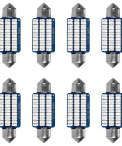 8 Pezzi Lampada Led Siluro 39mm Canbus T11 SV8.5 C5W C10W 36 SMD 3014 12V 1.8W 160lm Luce Colore Blu