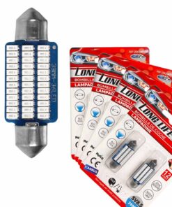 Alternative view of 8 Pezzi Lampada Led Siluro 39mm Canbus T11 SV8.5 C5W C10W 36 SMD 3014 12V 1.8W 160lm Luce Colore Blu